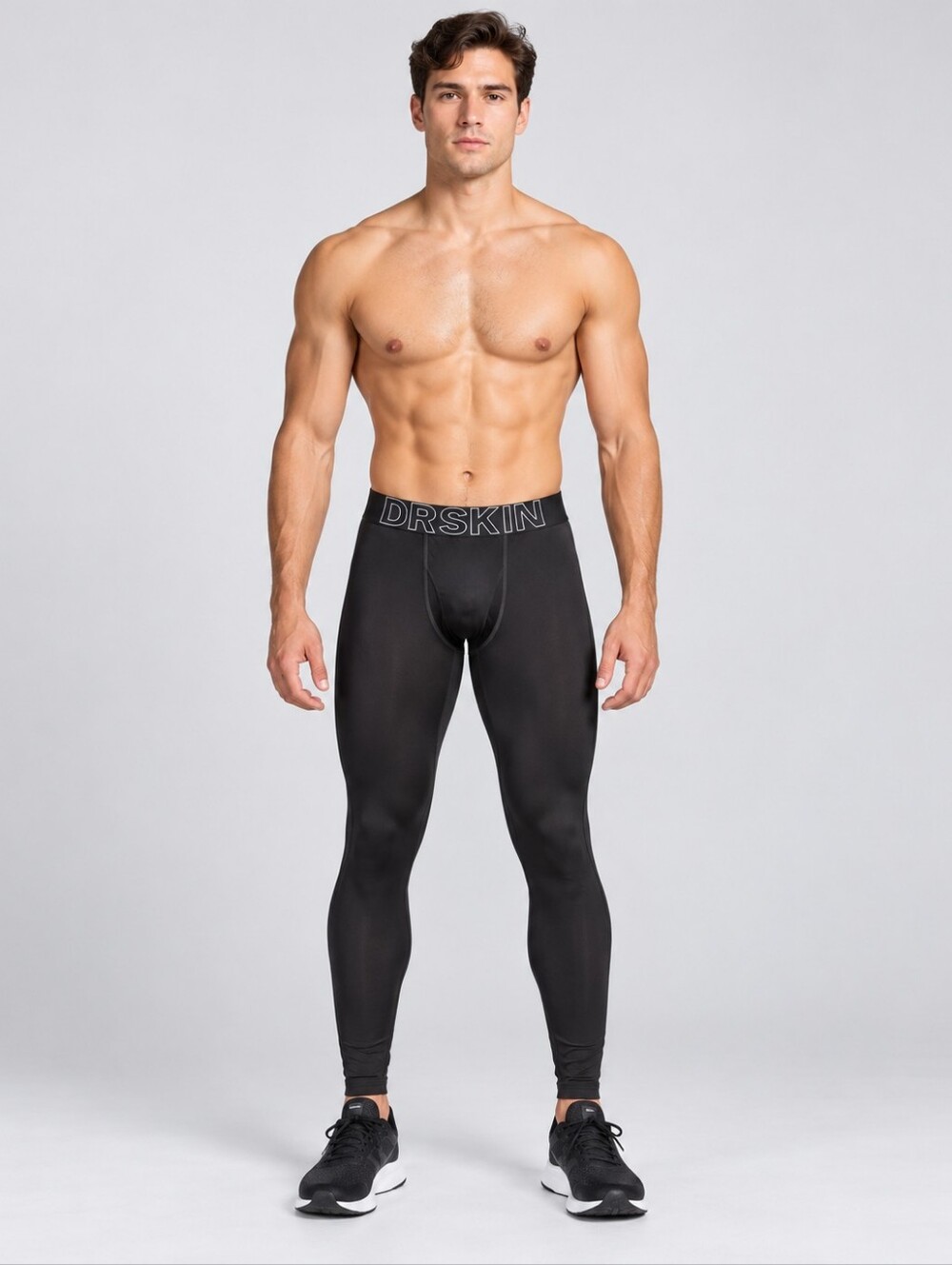 DRSKIN Men's L Black Compression Pants Athletic Base Layer Leggings